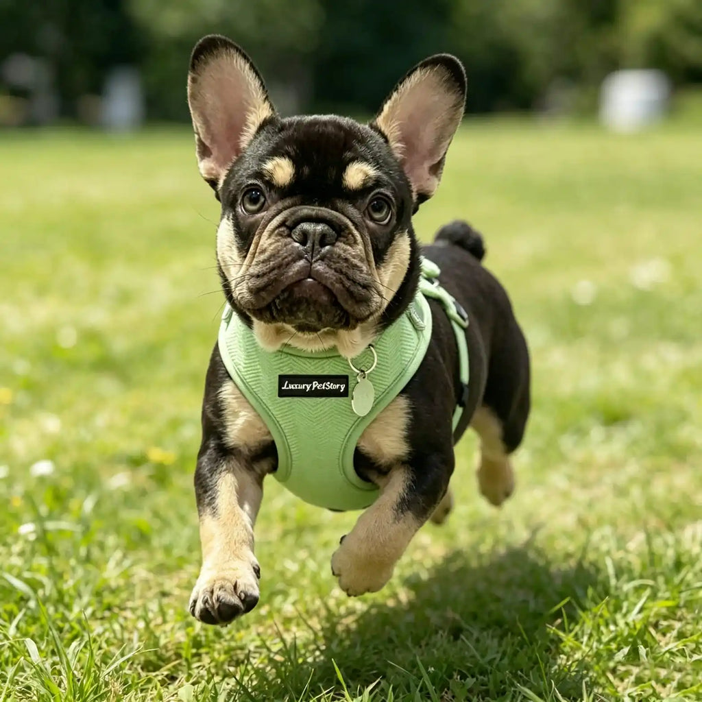 Mint Green Herringbone Mesh Dog Harness | Eco-Friendly OEM Pet Supply Manufacturer