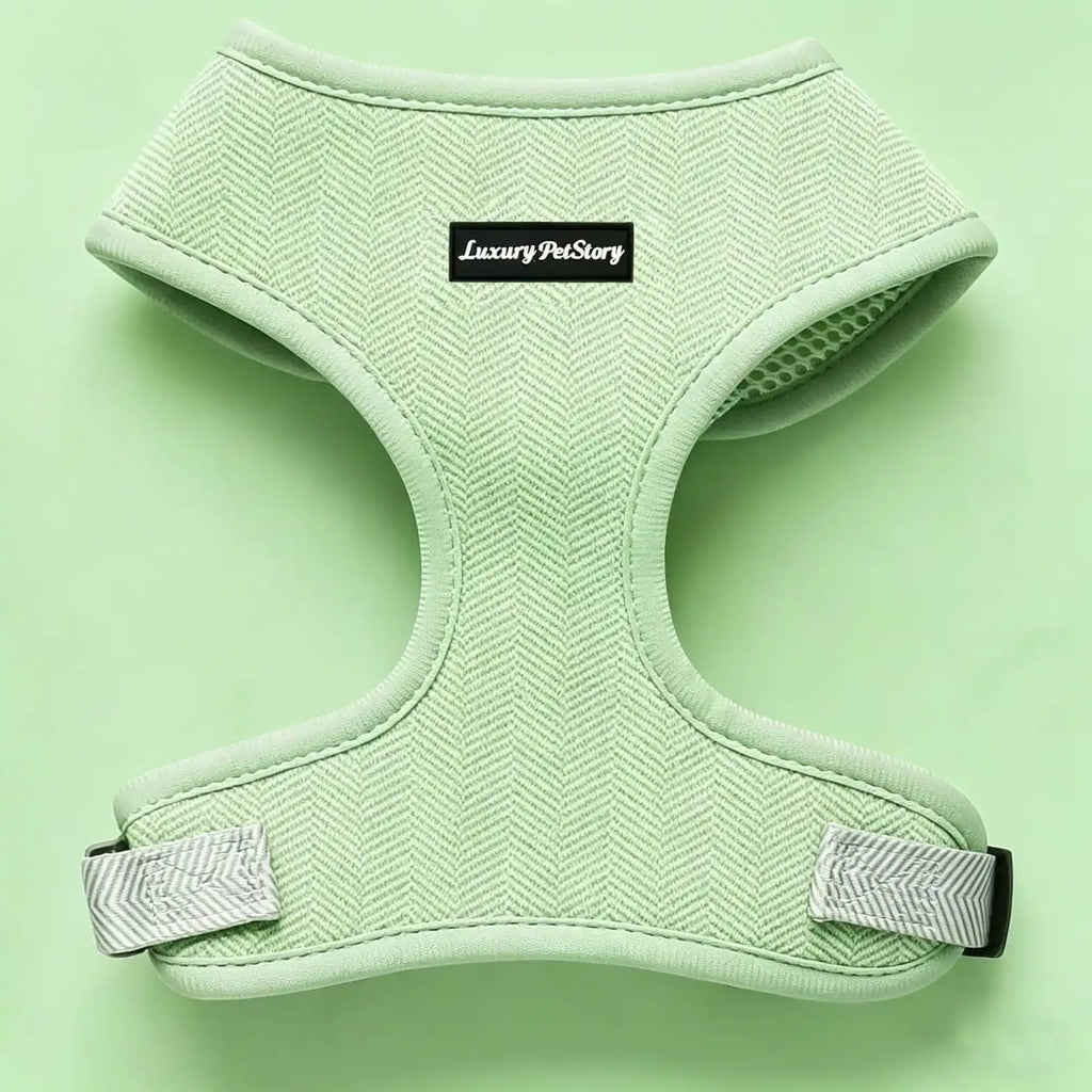 Mint Green Herringbone Mesh Dog Harness | Eco-Friendly OEM Pet Supply Manufacturer