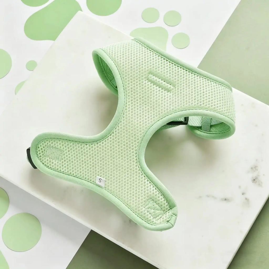 Mint Green Herringbone Mesh Dog Harness | Eco-Friendly OEM Pet Supply Manufacturer