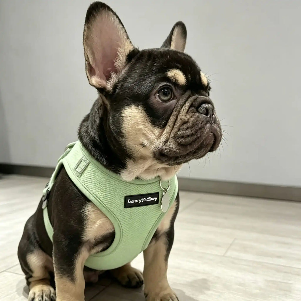 Mint Green Herringbone Mesh Dog Harness | Eco-Friendly OEM Pet Supply Manufacturer
