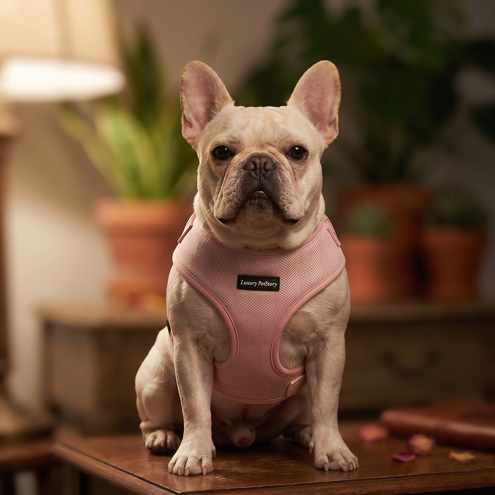 LuxuryStory Pale Pink Mesh Dog Harness Manufacturer | OEM Pet Harness