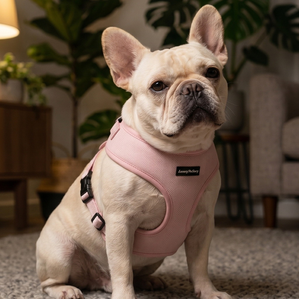 LuxuryStory Pale Pink Mesh Dog Harness Manufacturer | OEM Pet Harness